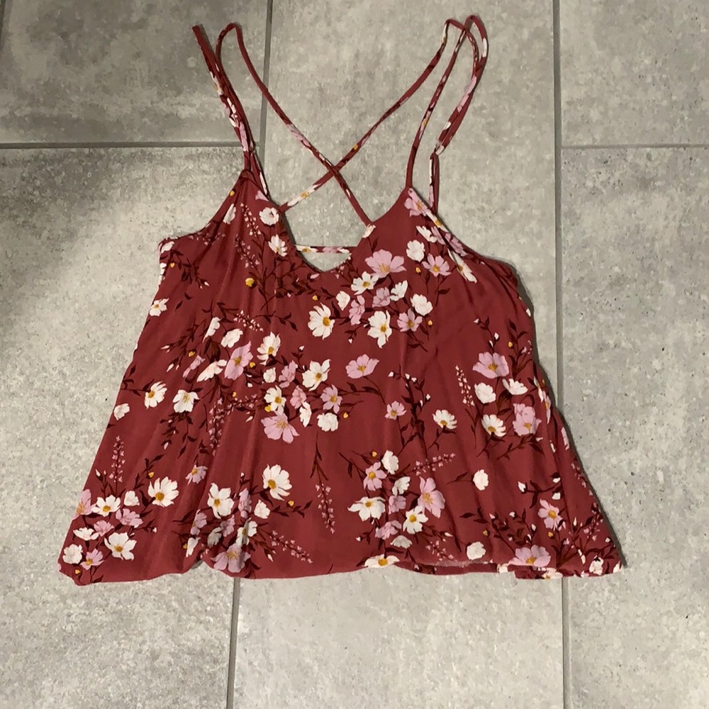 Pink floral American Eagle Top Women’s Small